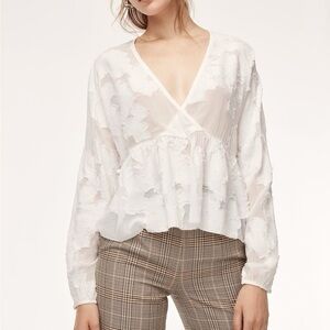 Wilfred Sheer White Floral Blouse